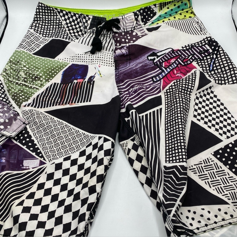Vintage 90s Y2K Body Glove Boardshorts Swim Men Skate Graphic Print Surf  34